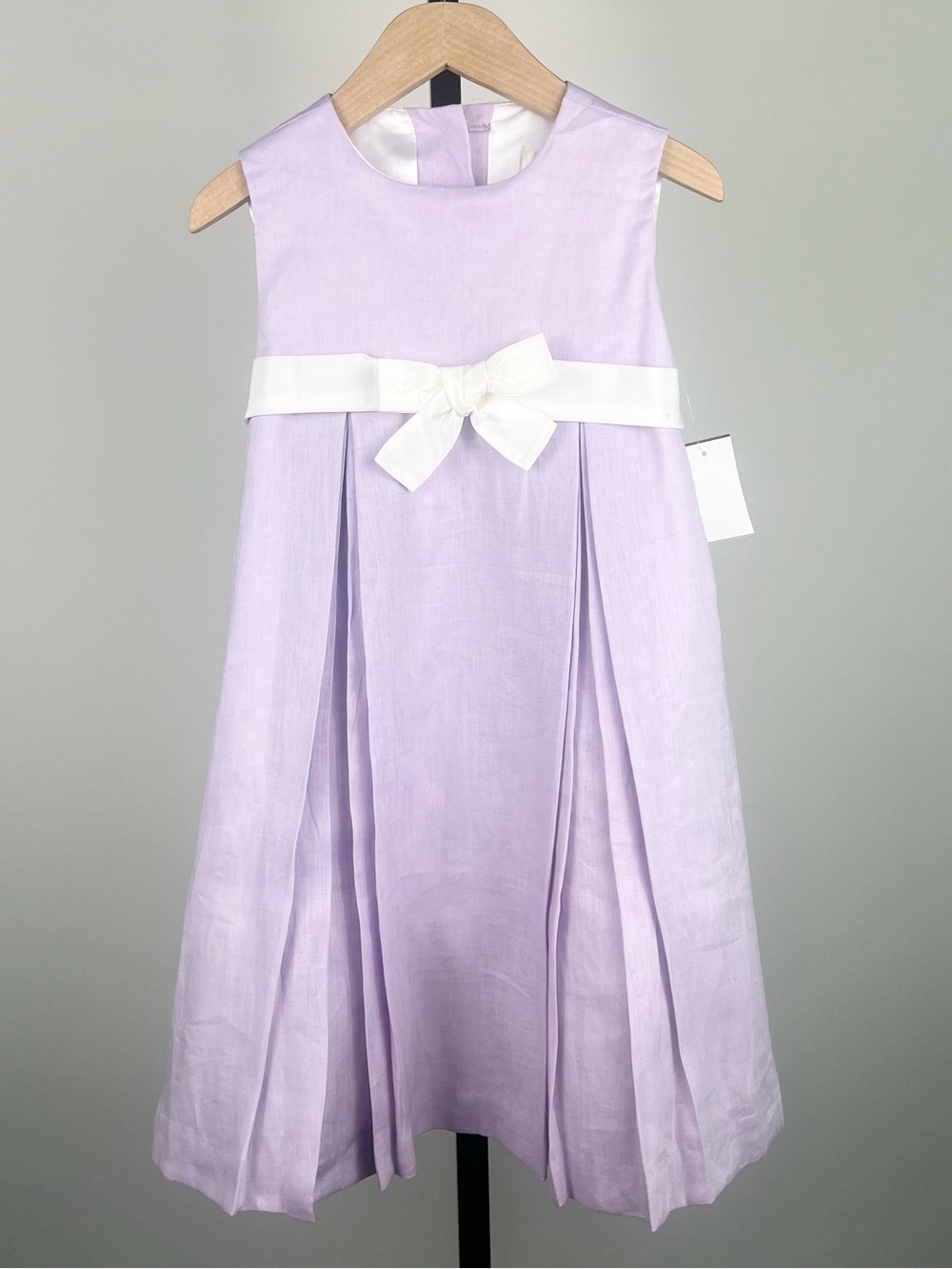Helena Formal A-Line Linen Dress, Lavender, 6X